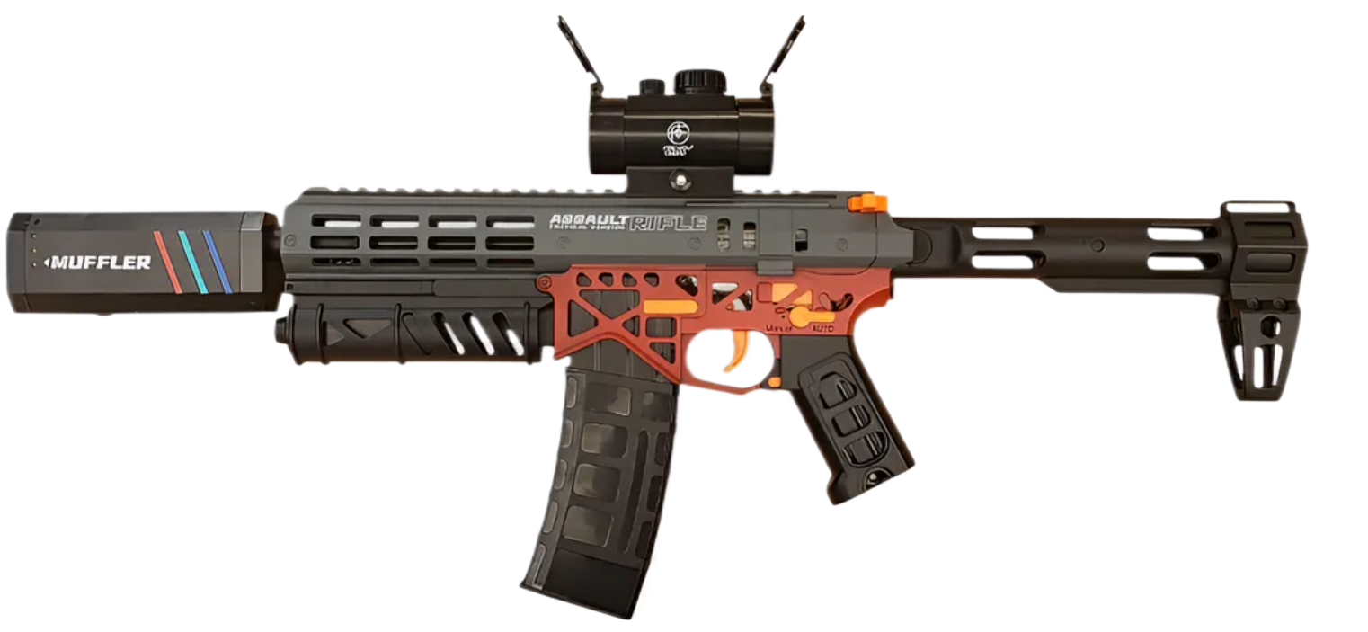 Marcadora Réplica MK6 — pistola táctica con silenciador y mira telescópica